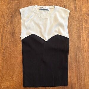 Zara corset-look ribbed sleeveless top